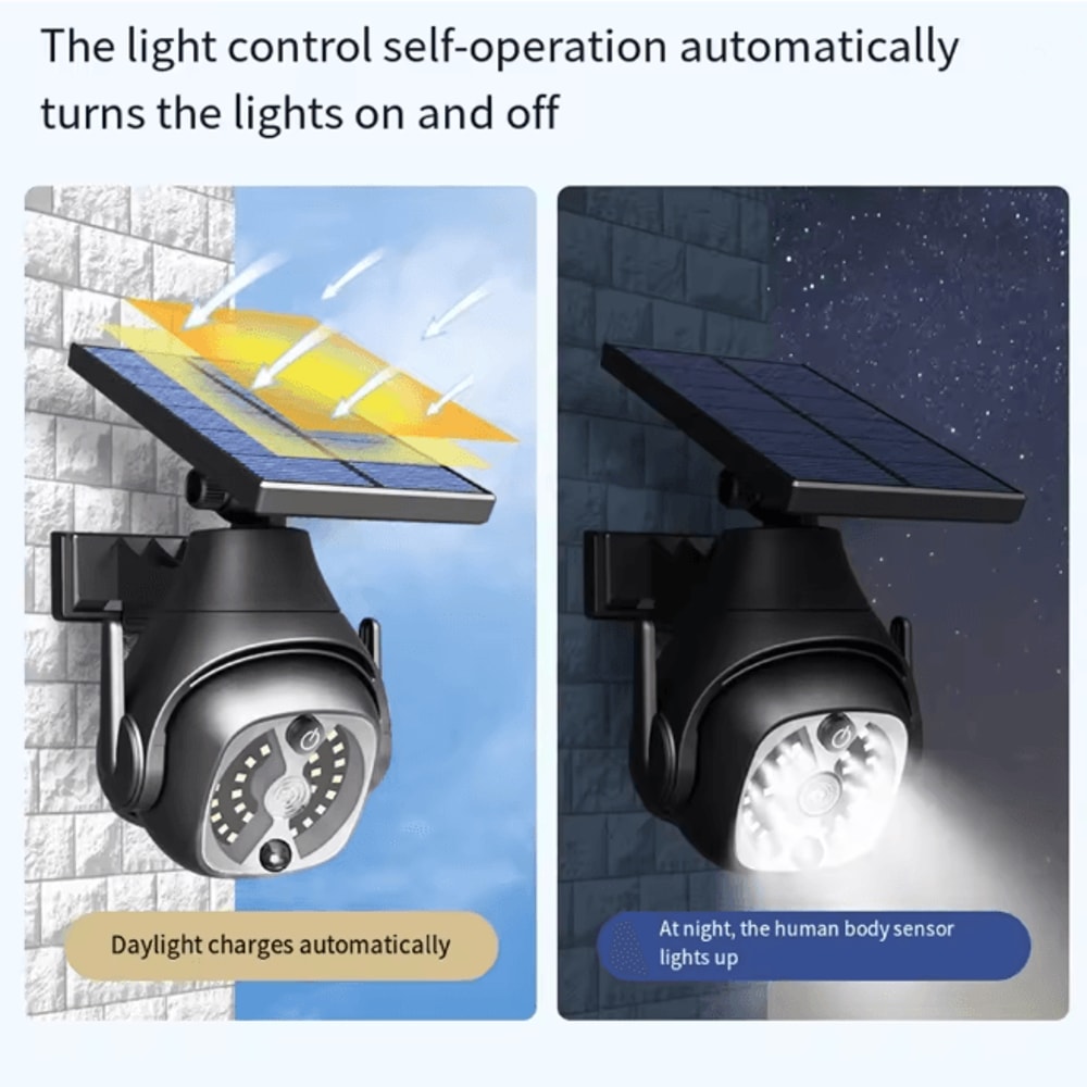 SecureBeam Solar Motion Sensor Wall Light With Camera Design 1