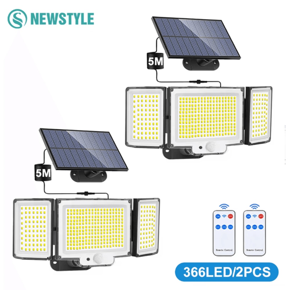 TriBright 366 LED Solar Motion Sensor Flood Light 0