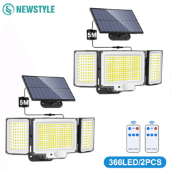 tribright 366 led solar motion sensor flood light