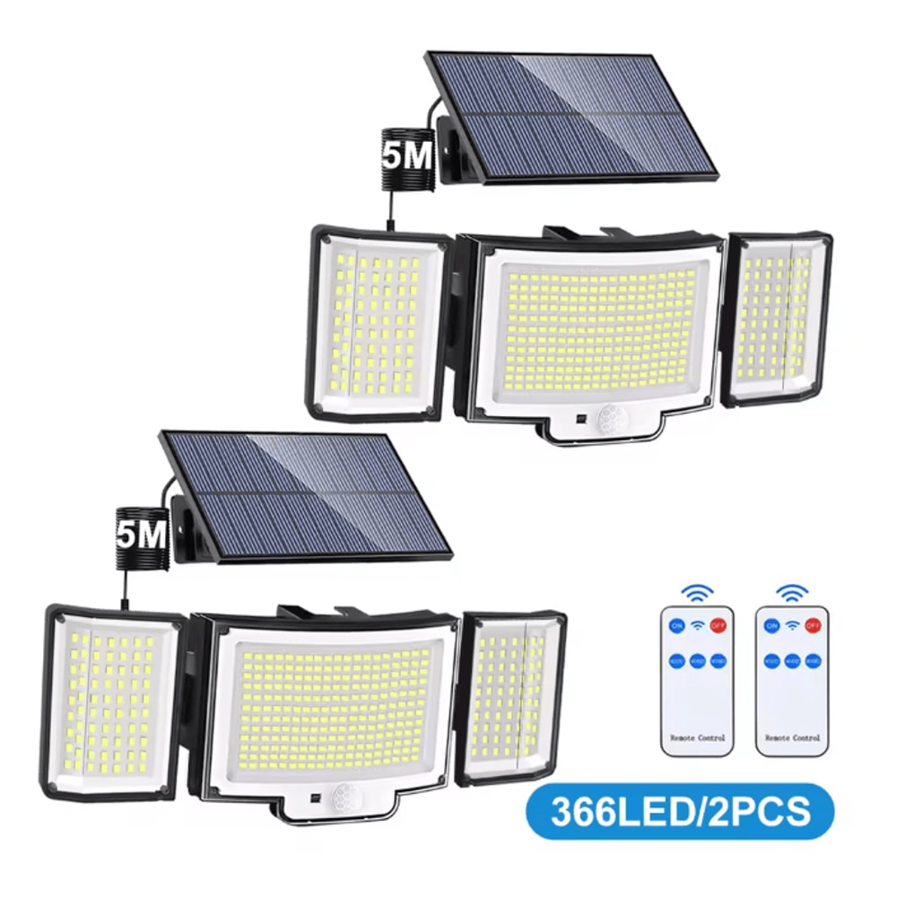 TriBright 366 LED Solar Motion Sensor Flood Light 5