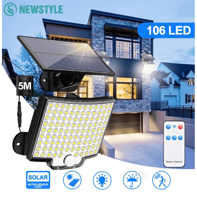 UltraBeam Solar Motion Flood Light With Remote Control 0
