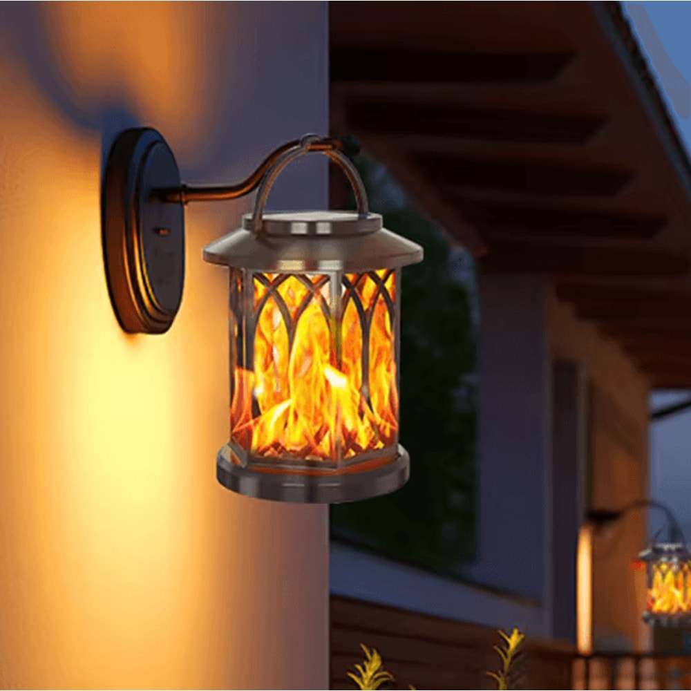 FlareGlow Solar Flame Lantern For Garden And Courtyard 0