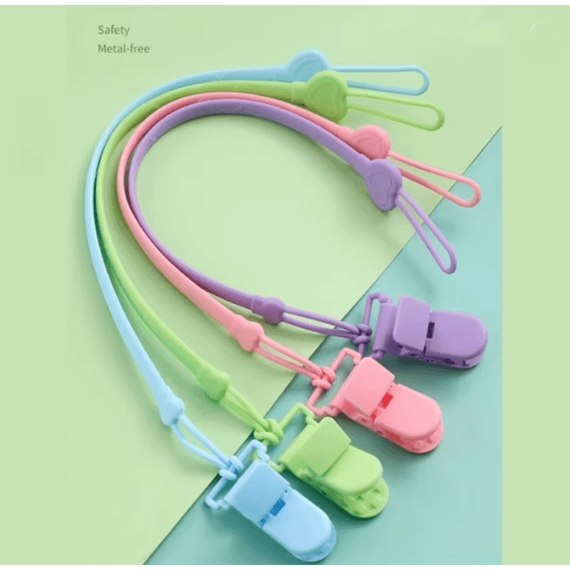 SecureHold Silicone Pacifier Clip With Teether Chain 0