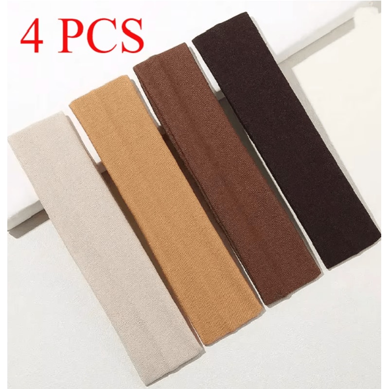 FlexFit Wide Sports Headband 4 Pack For Yoga And Workouts 0