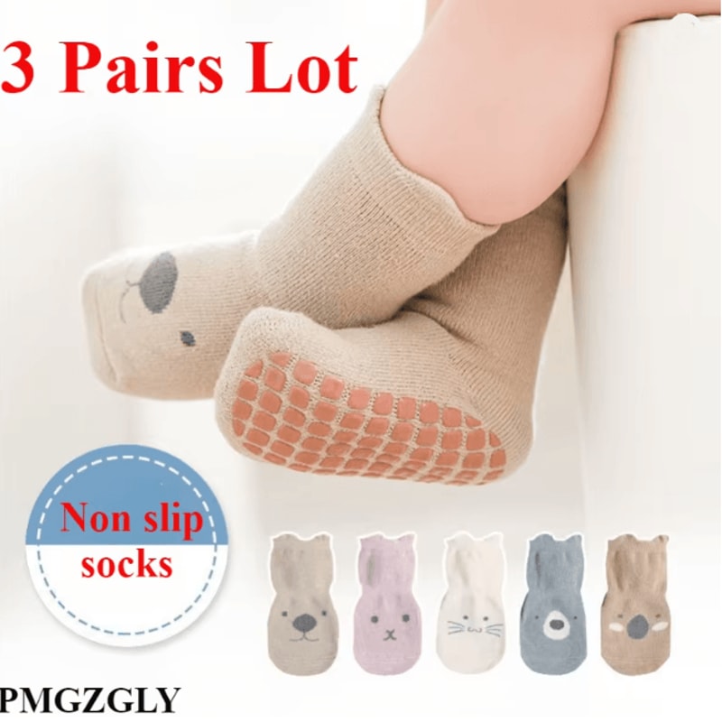 CozyGrip Anti Slip Baby Cotton Floor Socks Set 0