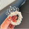 Princess Pearl Crown Hair Tie For Girls Elastic Kids Hair Accessory 6