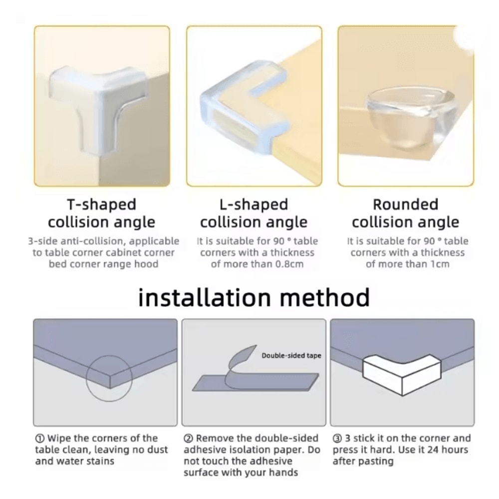 ClearShield Silicone Table Corner Protectors Baby Safety Edge Guards 2