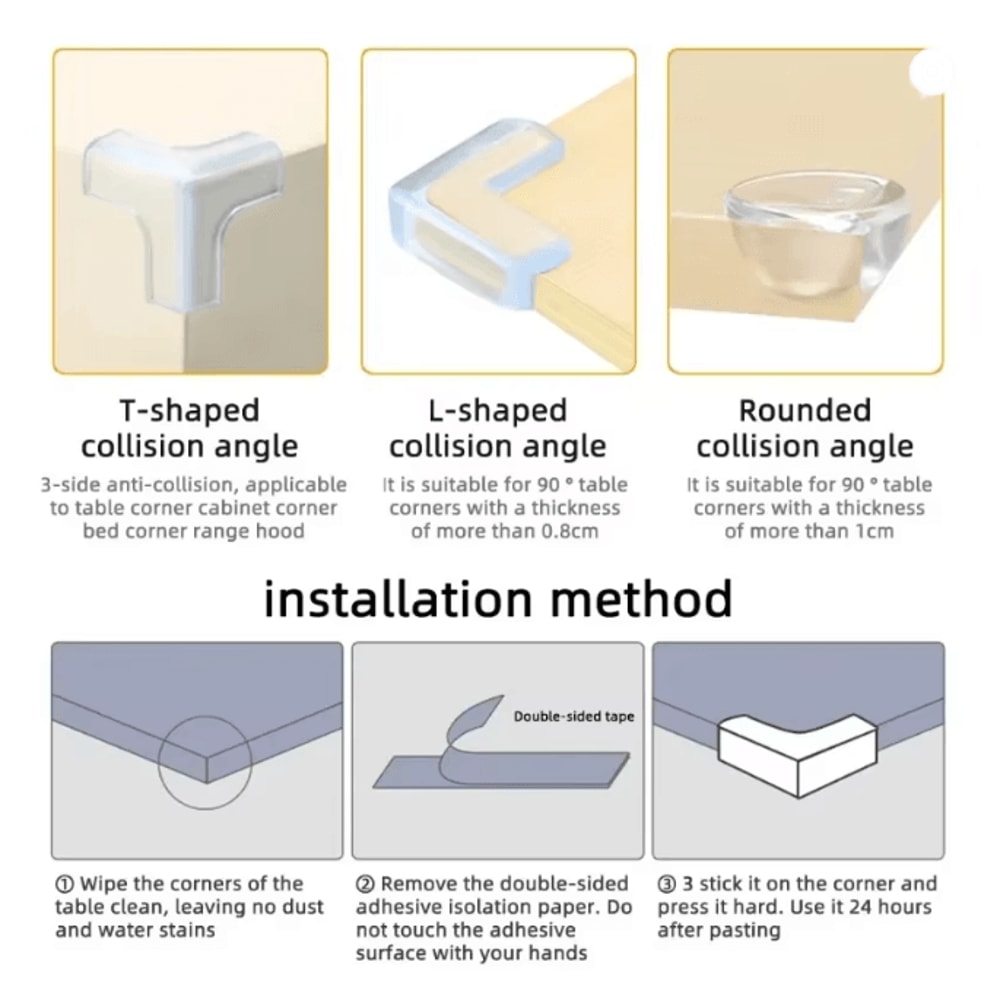 ClearGuard Baby Table Corner Protectors Soft Edge Safety Covers 1