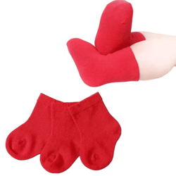 cozycore red baby socks 3 pair set for boys and girls