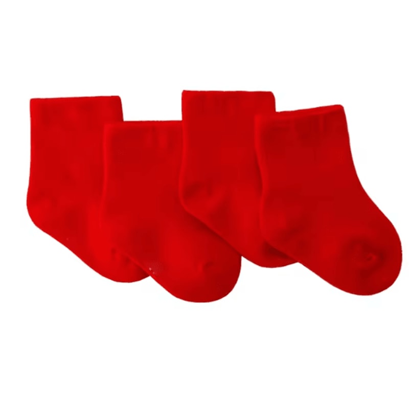 CozyCore Red Baby Socks 3 Pair Set For Boys And Girls 2