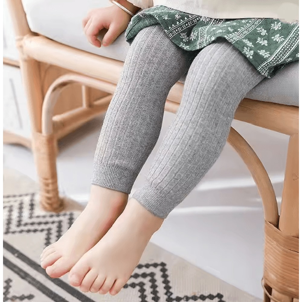 SoftCotton Girls Leggings Baby Solid Color Tights For Spring And Autumn 4