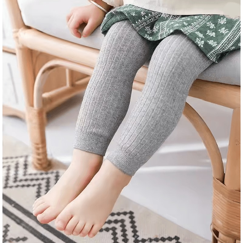 SoftCotton Girls Leggings Baby Solid Color Tights For Spring And Autumn 4