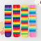Rainbow Stripe Knee High Socks For Girls Fun Cosplay Party Stockings 0