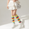 Rainbow Stripe Knee High Socks For Girls Fun Cosplay Party Stockings 1