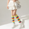 Rainbow Stripe Knee High Socks For Girls Fun Cosplay Party Stockings 1