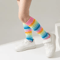 Rainbow Stripe Knee High Socks For Girls Fun Cosplay Party Stockings 2