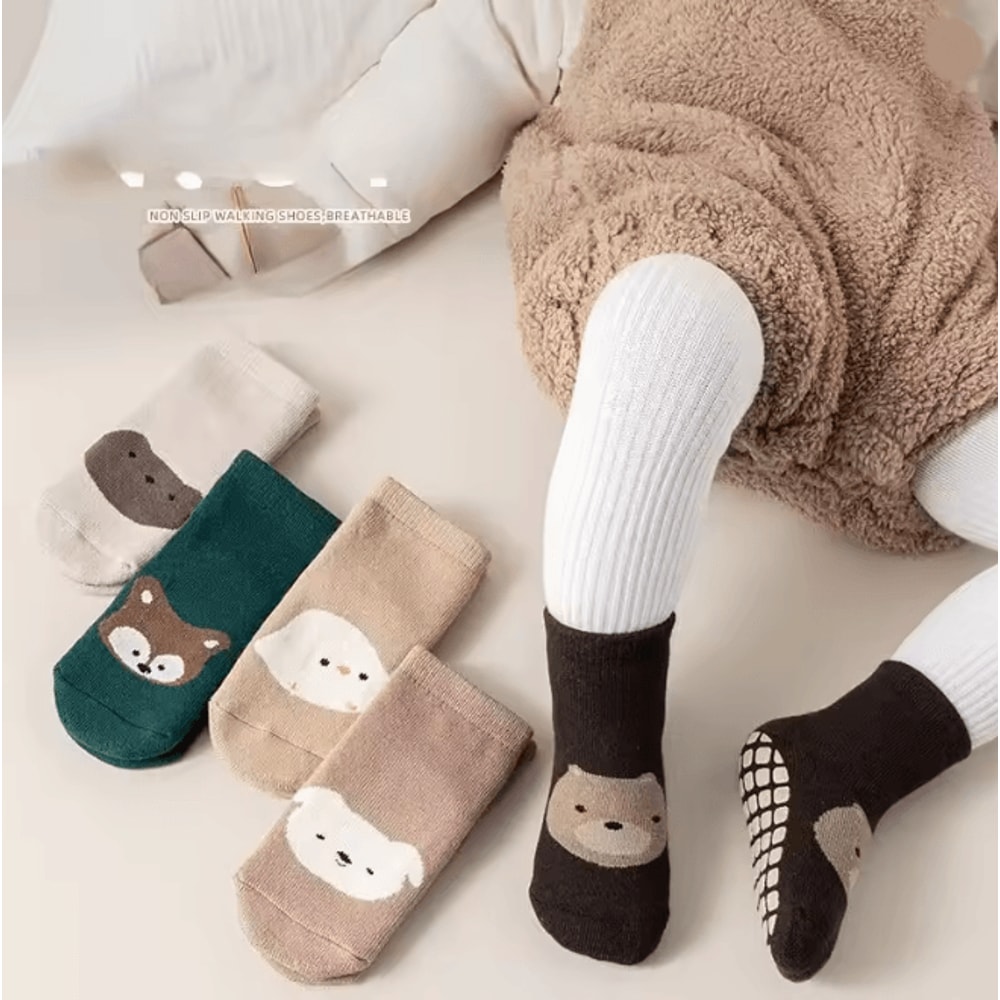 SmileGrip Baby Non Slip Floor Socks 6 Pair Set For Boys And Girls 0