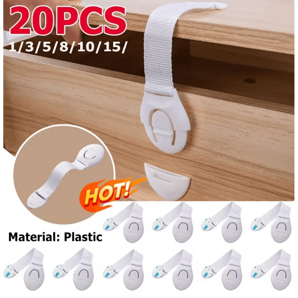 SecureFlex Child Safety Strap Locks No Drill Cabinet And Drawer Protection 0