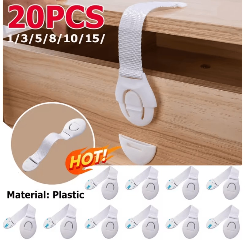 SecureFlex Child Safety Strap Locks No Drill Cabinet And Drawer Protection 0