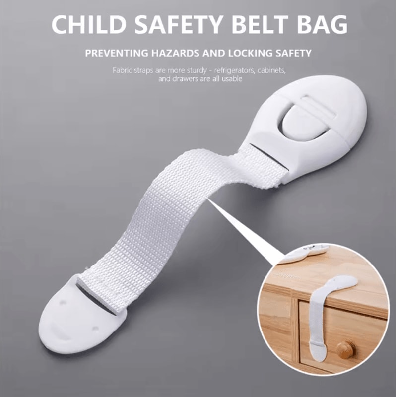 SecureFlex Child Safety Strap Locks No Drill Cabinet And Drawer Protection 1