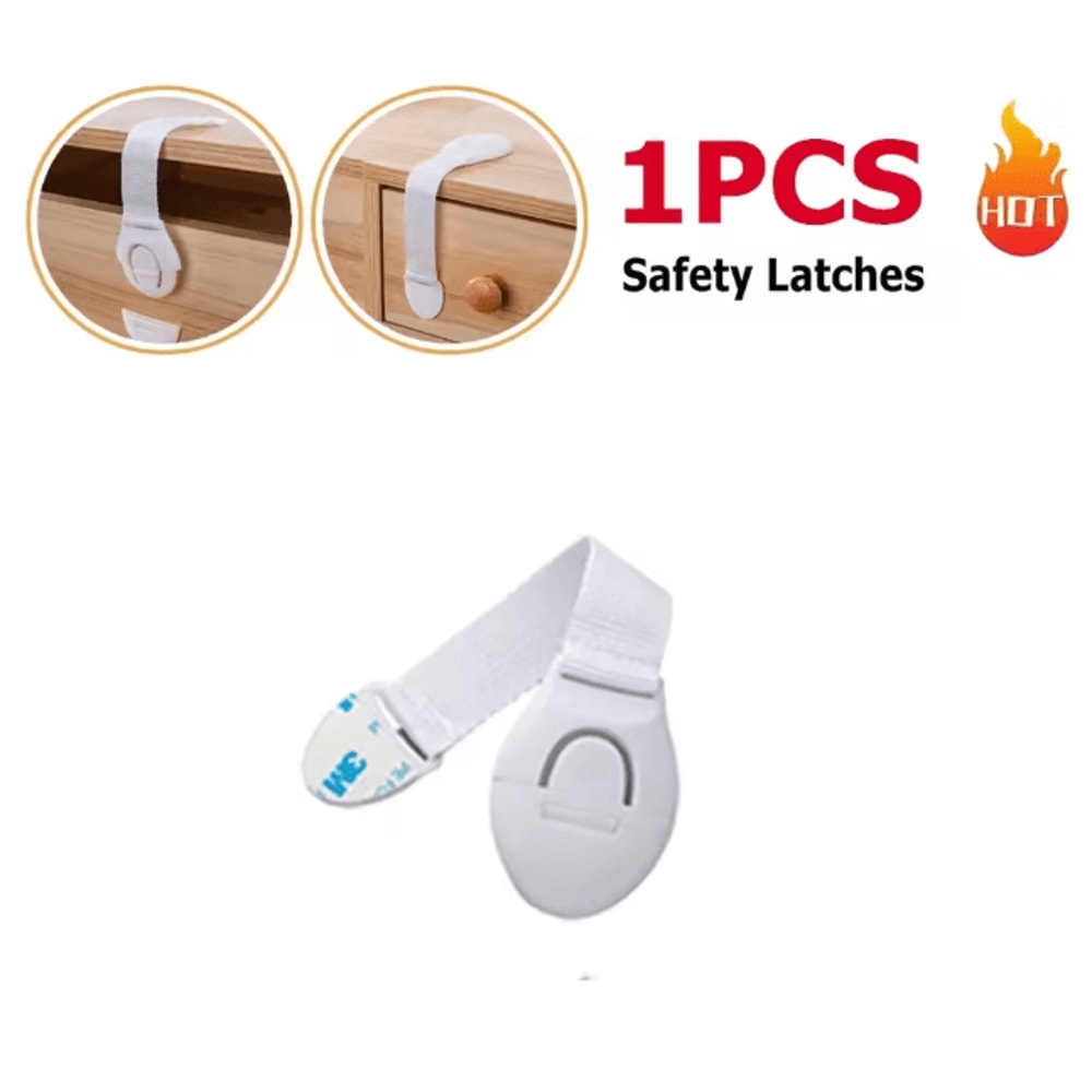 SecureFlex Child Safety Strap Locks No Drill Cabinet And Drawer Protection 3