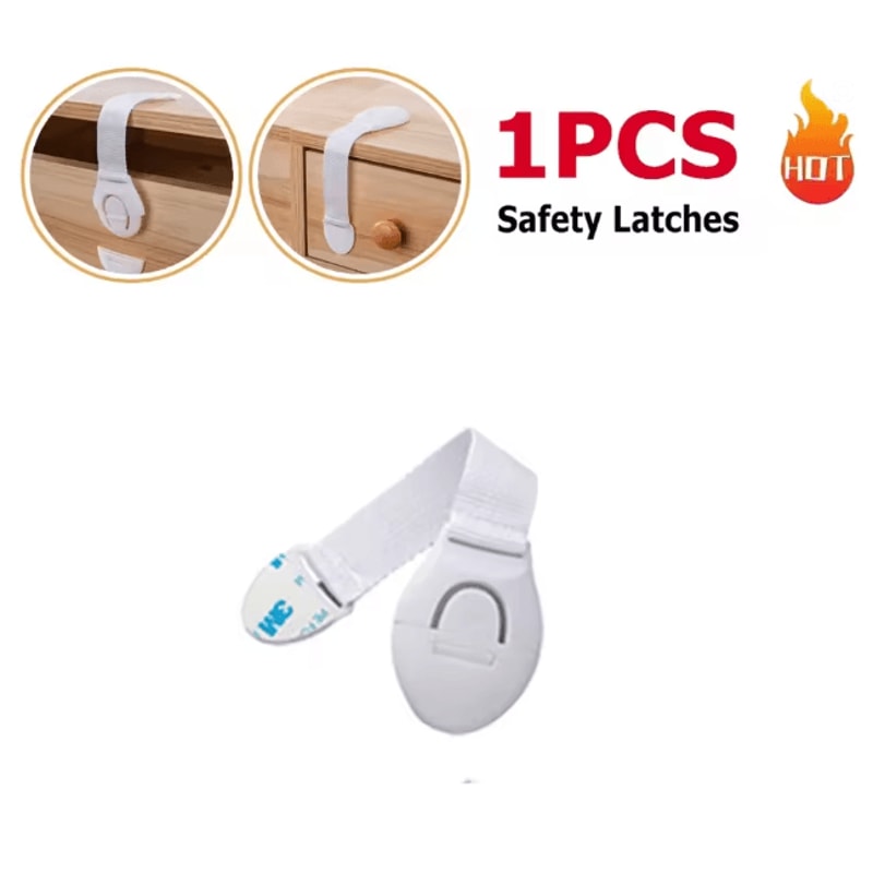 SecureFlex Child Safety Strap Locks No Drill Cabinet And Drawer Protection 3