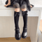 Velvet Princess Bow Knee High Socks For Girls Soft Lolita Style 0