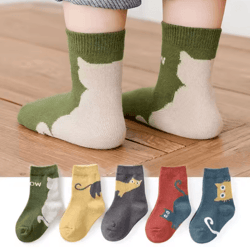 kittycozy four season baby socks 5 pair cartoon mid tube set