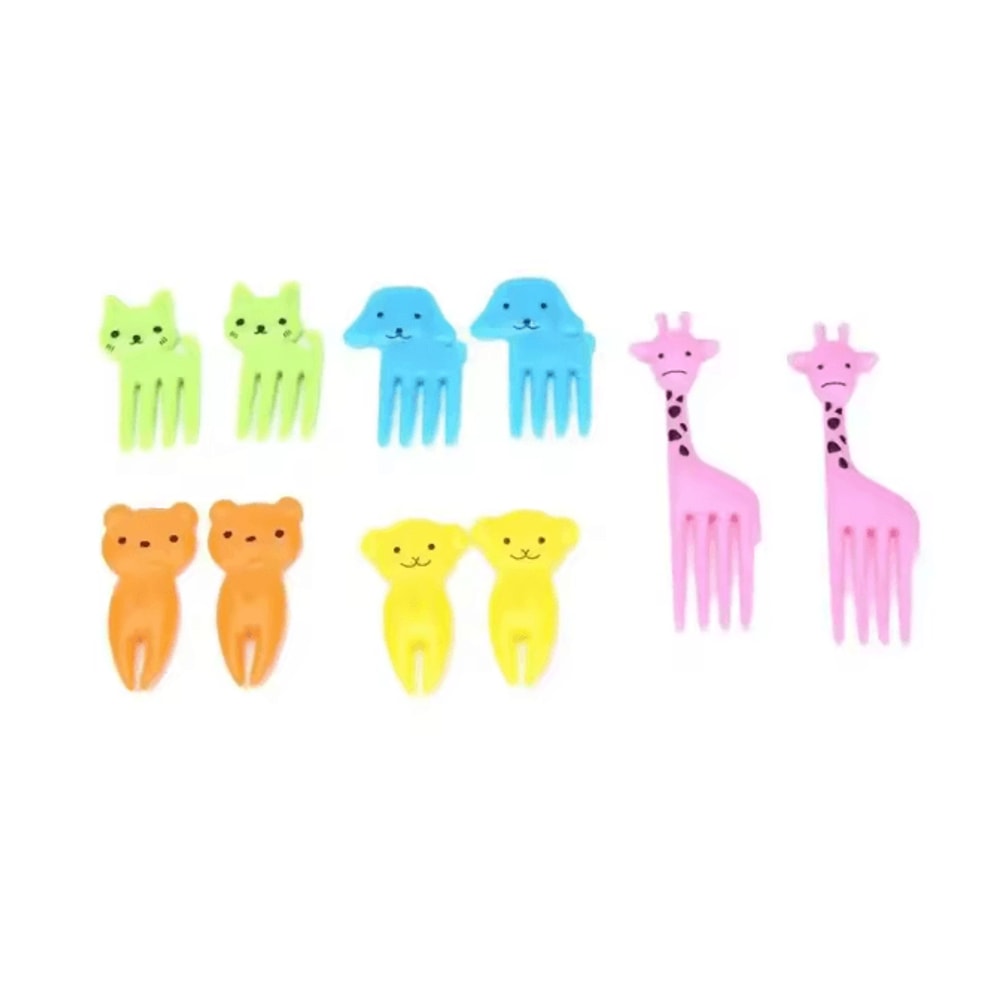 FunBite Animal Fruit Fork Picks 10 Piece Kids Bento Snack Set 3