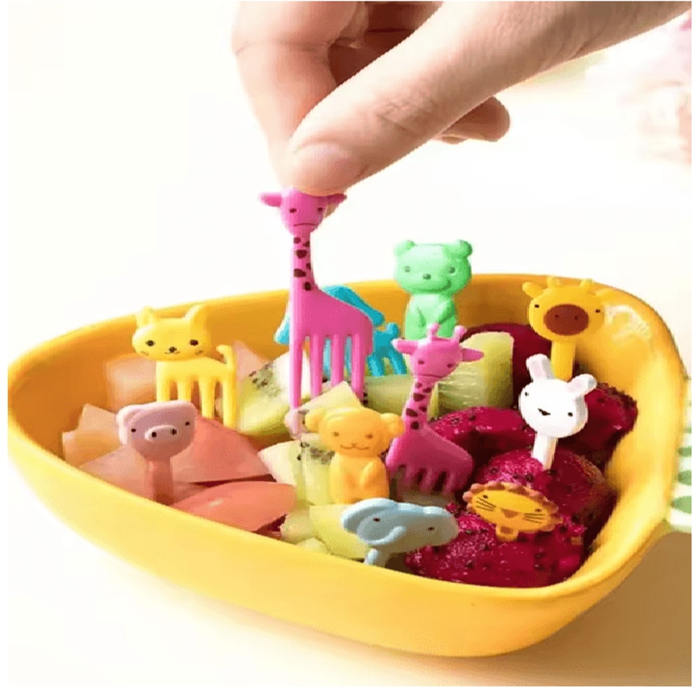 FunBite Animal Fruit Fork Picks 10 Piece Kids Bento Snack Set 4