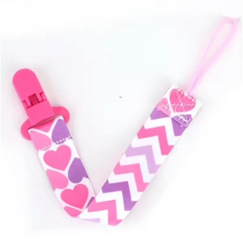 ColorSafe Baby Pacifier Clips 4 Piece Cotton Canvas Set 1