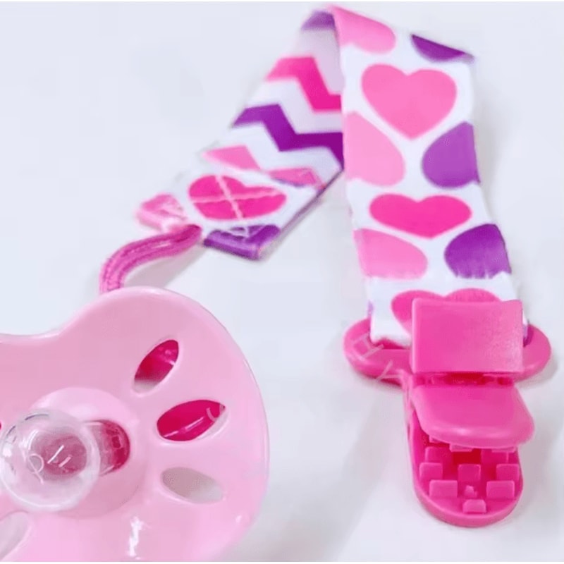 ColorSafe Baby Pacifier Clips 4 Piece Cotton Canvas Set 3