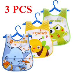 splashguard waterproof baby bibs 3 pack sleeveless cartoon feeding aprons