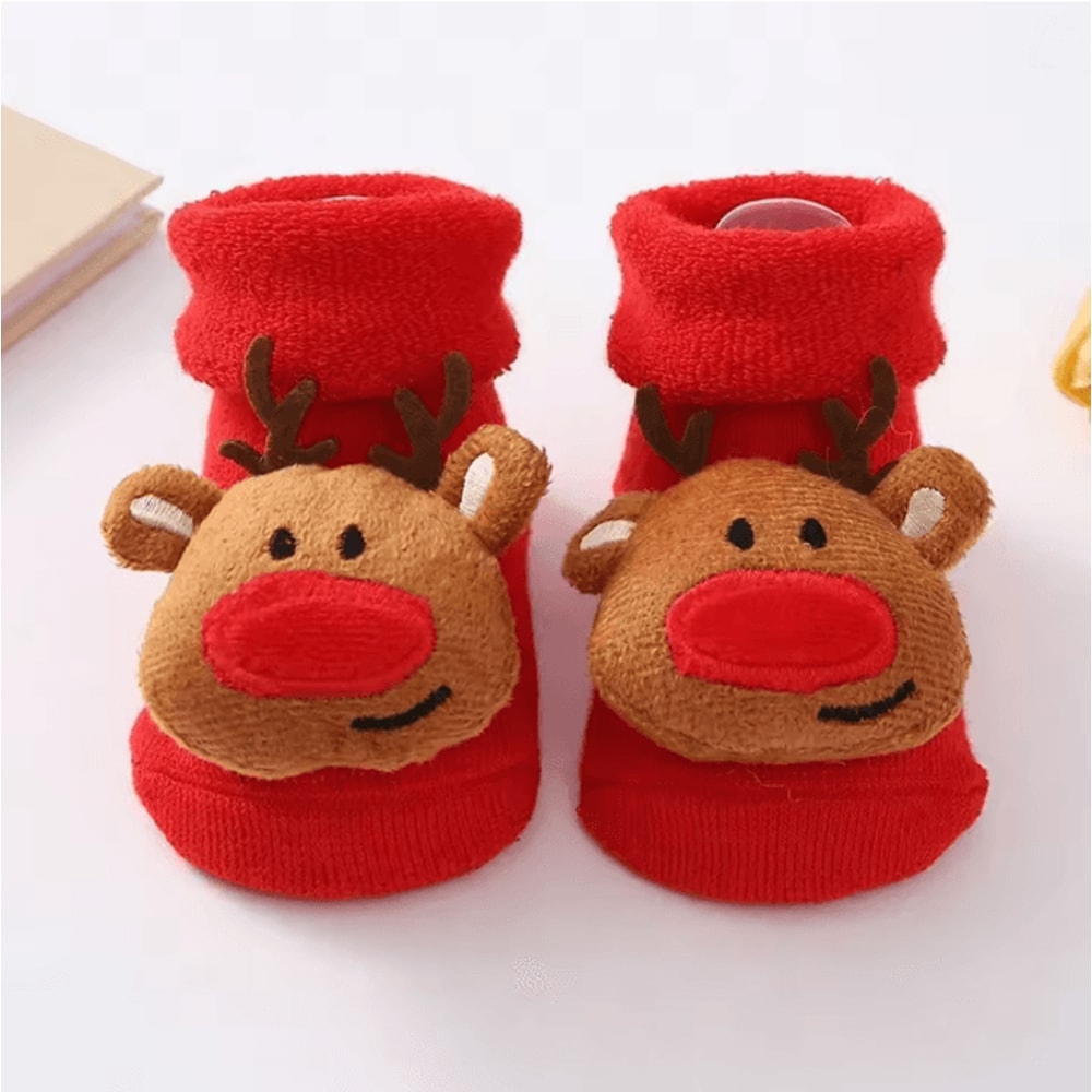 CozySnow Christmas Baby Socks Warm Knitted Snowman And Deer Mid Socks 2