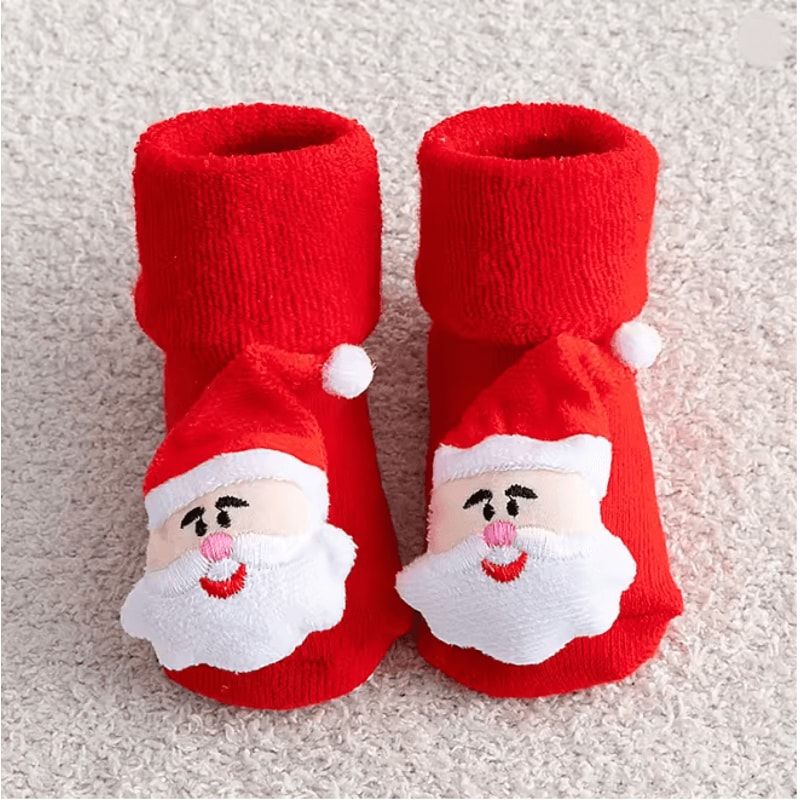 CozySnow Christmas Baby Socks Warm Knitted Snowman And Deer Mid Socks 7
