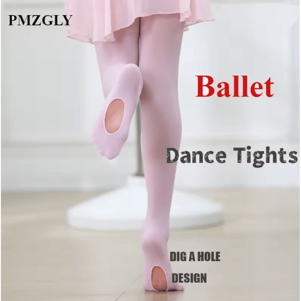 FlexStep Convertible Ballet Tights For Girls And Women Dance Pantyhose With Hole 0