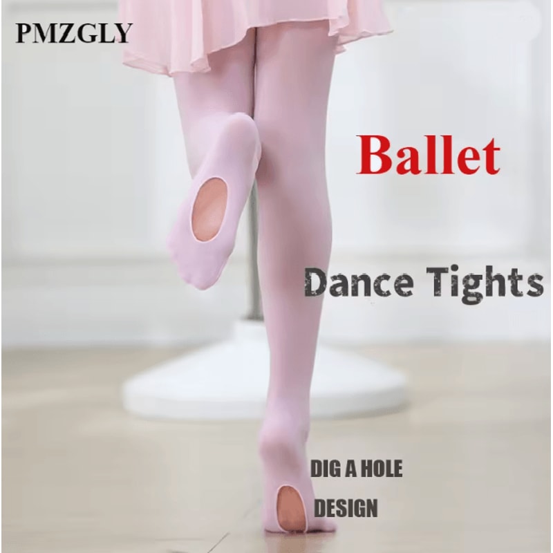 FlexStep Convertible Ballet Tights For Girls And Women Dance Pantyhose With Hole 3