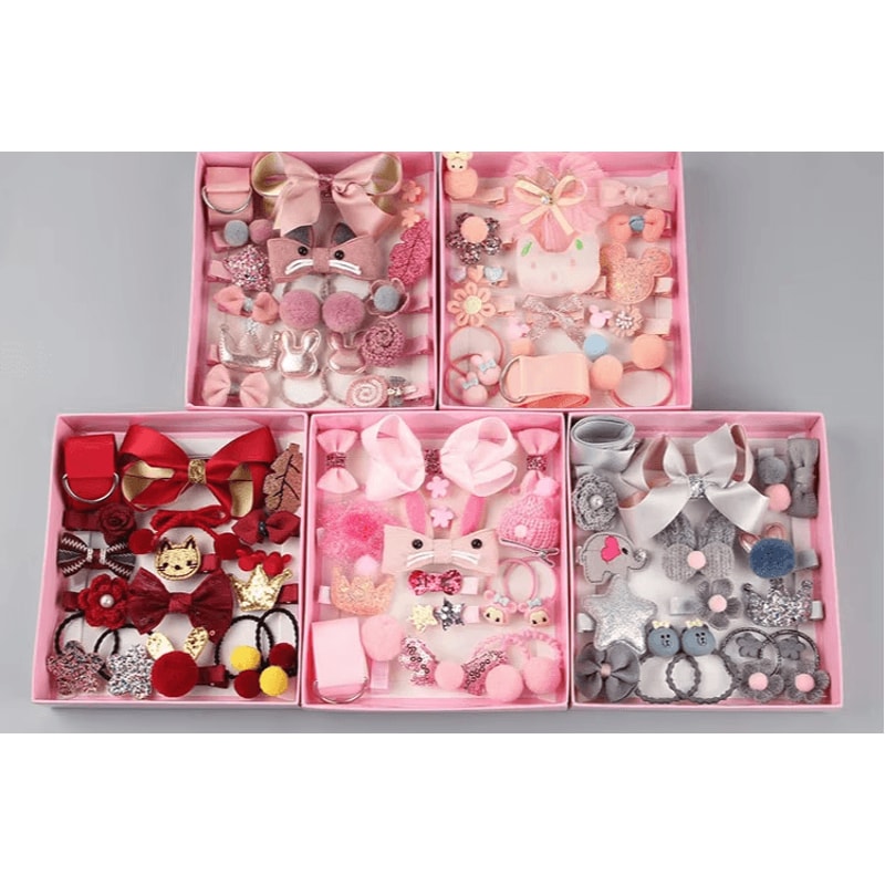 Princess Bloom 18 Piece Butterfly Hair Clips And Baby Girl Headwear Set 0