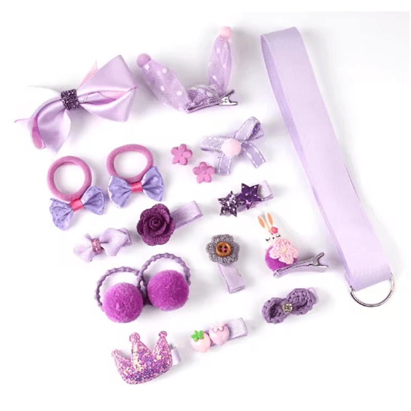 Princess Bloom 18 Piece Butterfly Hair Clips And Baby Girl Headwear Set 3