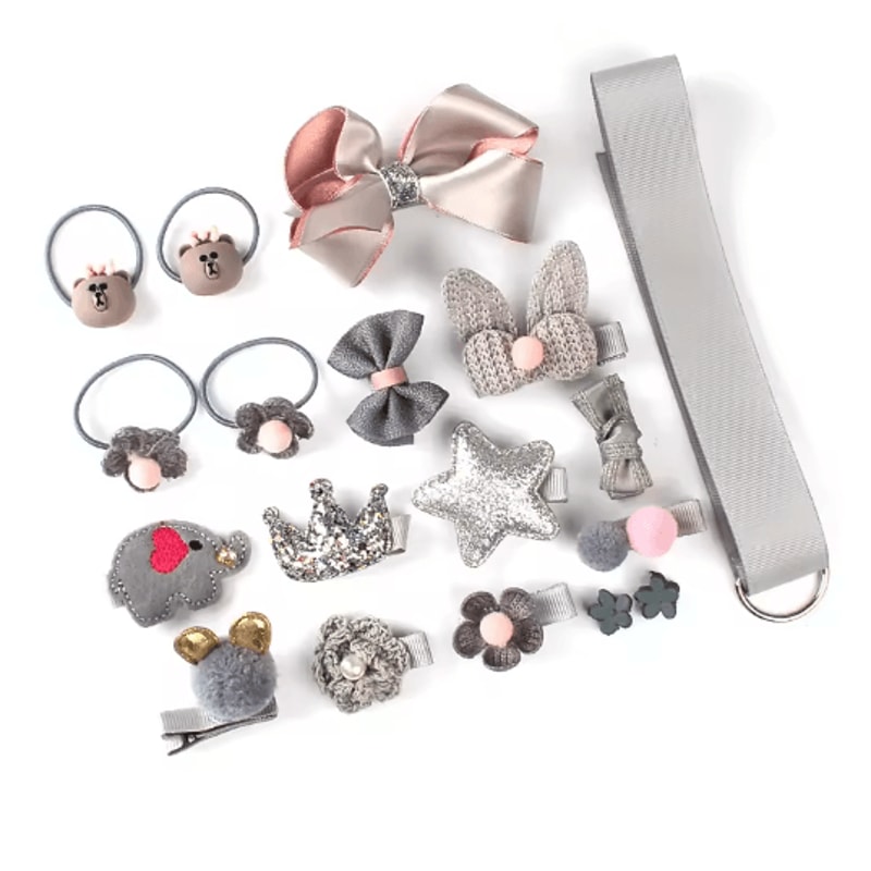 Princess Bloom 18 Piece Butterfly Hair Clips And Baby Girl Headwear Set 7