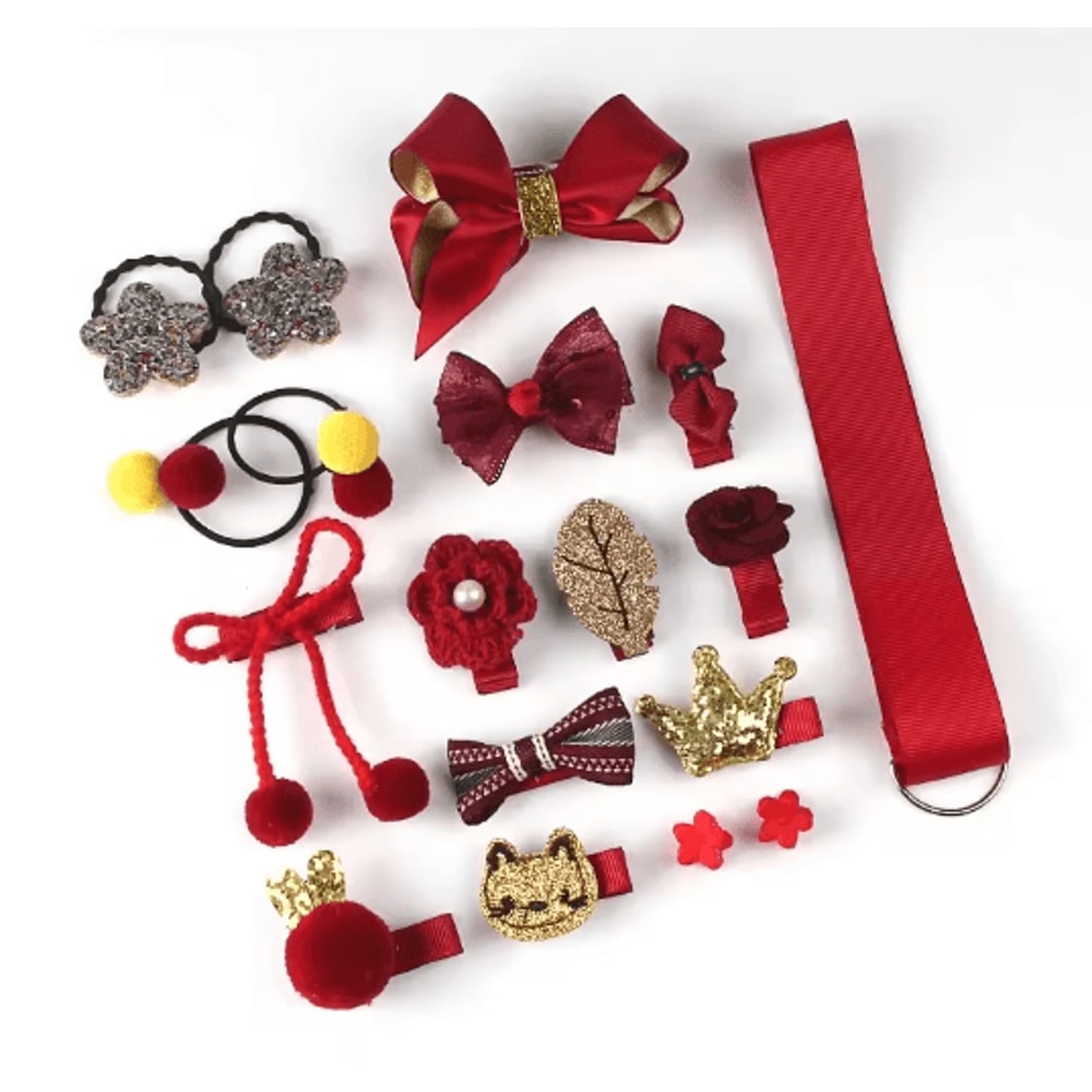 Princess Bloom 18 Piece Butterfly Hair Clips And Baby Girl Headwear Set 8