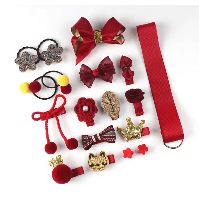 Princess Bloom 18 Piece Butterfly Hair Clips And Baby Girl Headwear Set 8