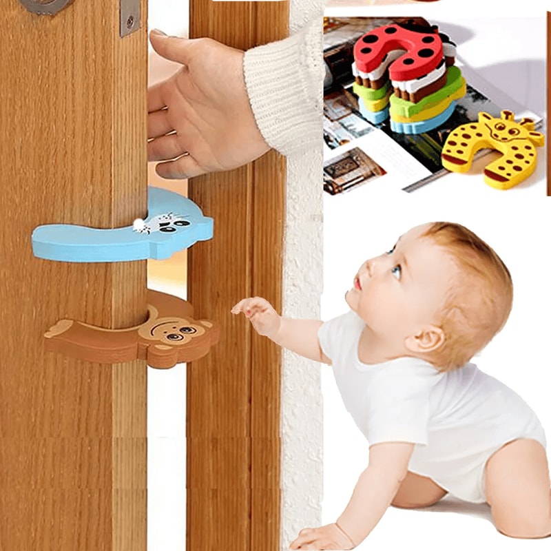 SafePaws Baby Door Stoppers 5 Pack Animal Finger Protector Guards 3