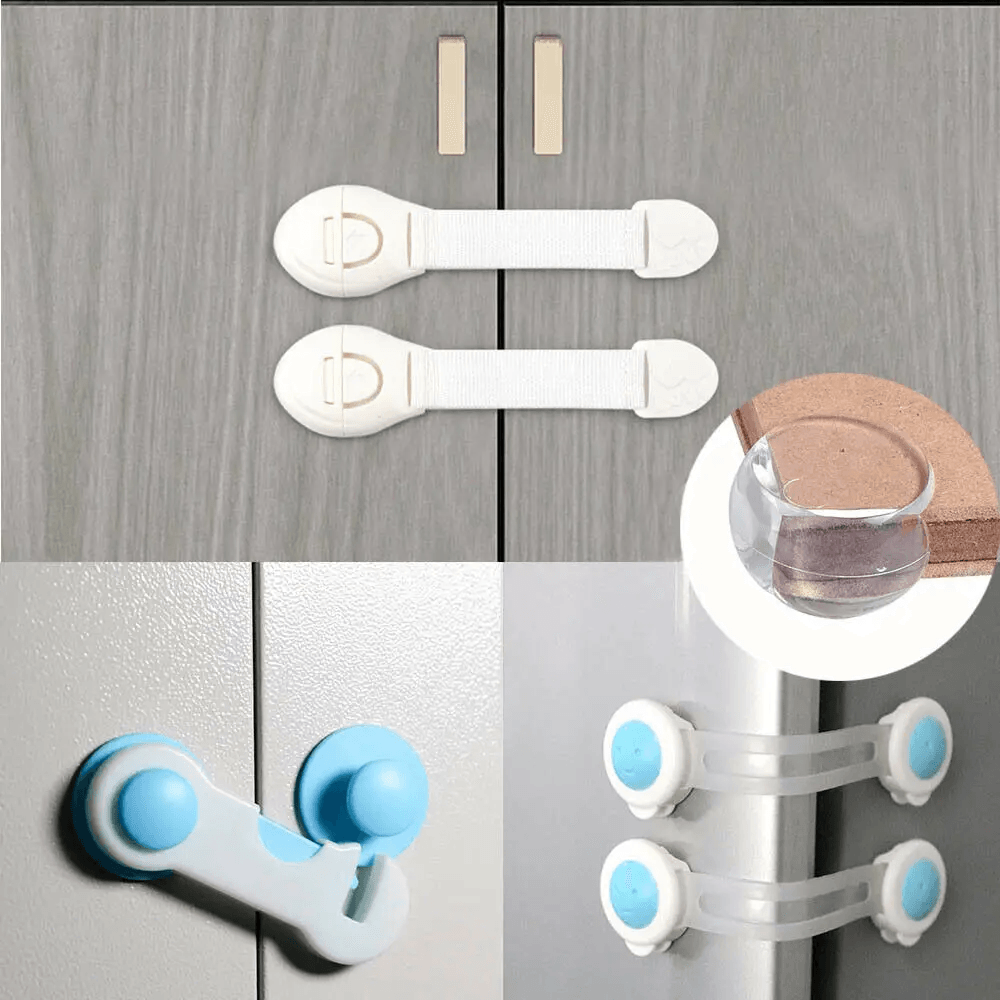 SecureLatch Baby Proof Cabinet Locks 5 Pack Adhesive Safety Latches 1