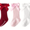 RoyalCharm Girls Bow Knee High Fishnet Socks 3 Pair Set 5