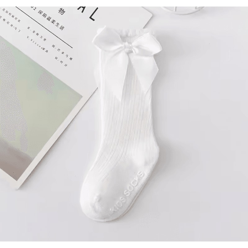 SweetBloom Baby Girl Princess Socks Cute Bow Mid Length Cotton Socks 5