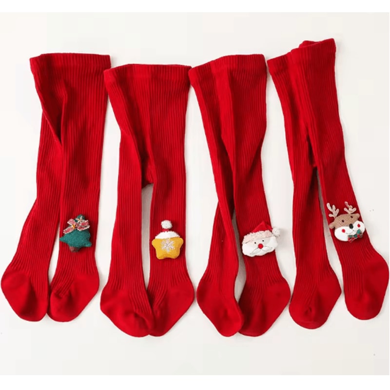 CozyFest Baby Christmas Tights Soft Knitted Baby Christmas Tights For Warm Winter Comfort 1