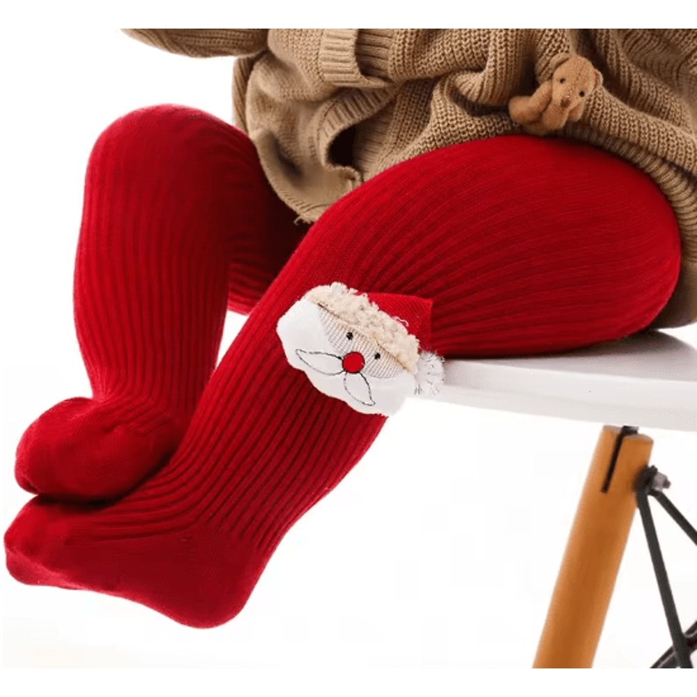 CozyFest Baby Christmas Tights Soft Knitted Baby Christmas Tights For Warm Winter Comfort 6