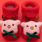 Cozy Christmas Baby Floor Socks With Santa And Snowman Knit Design 2