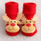 Cozy Christmas Baby Floor Socks With Santa And Snowman Knit Design 3